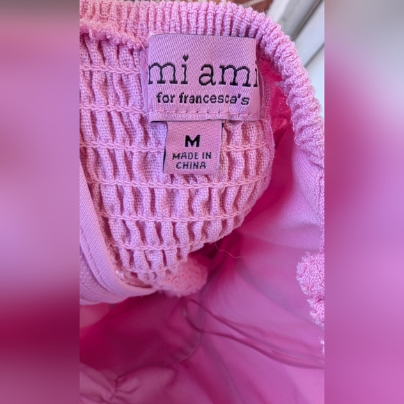 Miami Francescas Pink Ruffle Cap Sleeve Dress Size M - Picture 6 of 7